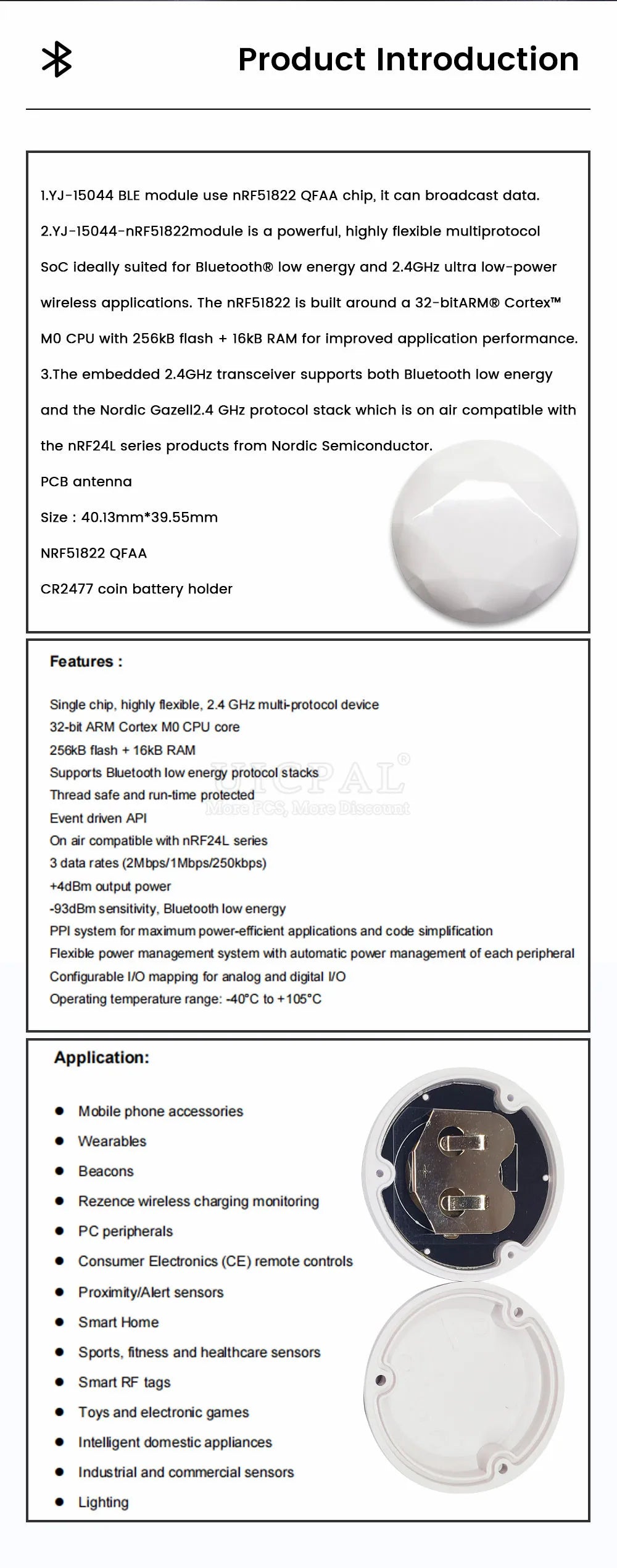 NRF52810 Beacon BLE4.2 4.0 Bluetooth Module Indoor Positioning Waterproof Long Range Programmable Tracker for IBeacon with Batte