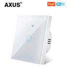 Works With Tuya WiFi Smart Switch Alexa No Neutral Wire Wireless RF433Mhz Remote Wall Touch Sensor Lightes Switch 1/2/3Gang