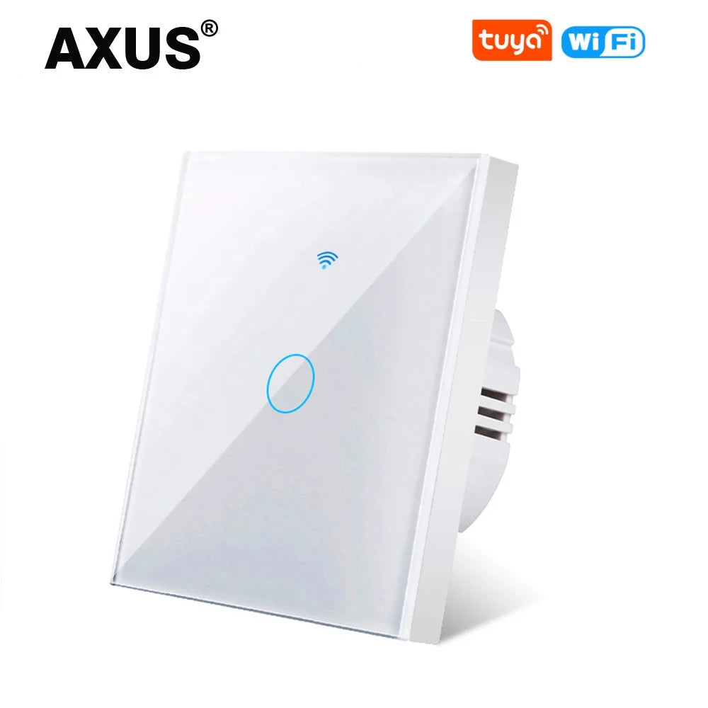Works With Tuya WiFi Smart Switch Alexa No Neutral Wire Wireless RF433Mhz Remote Wall Touch Sensor Lightes Switch 1/2/3Gang