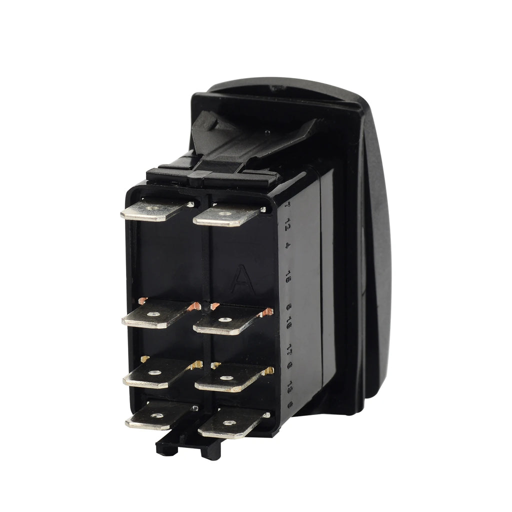 8/10Pin White Lens Rocker Switch Blue Led DPDT 3 Position 12V/24V Wateproof 144 Stickers for Car Boat Caravans Can Am Carling