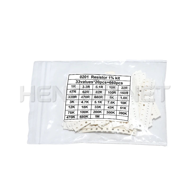 0402 0603 0805 1206 1210 2512 SMD Resistor Kit Assorted Kit 10k 100k 1k 1R 100R 220R 1% 5%