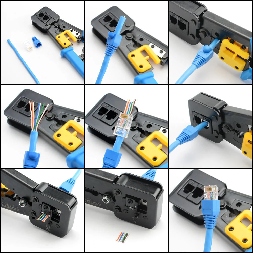 RJ45 Crimper Hand Network Tools Pliers RJ12 Cat5 Cat6 8p8c Cable Stripper Pressing Clamp Tongs Clip Multifunction