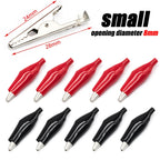 10Pcs Crocodile Type Clip 28 35 45mm Black Red Soft Plastic Coated Testing Probe Mini Alligator Test Clips