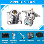 N Female 4 Hole Panel Mount Connector N Female Jack Coax Adapter Chassis Mount N Type RF Coaxial Antennas Connector
