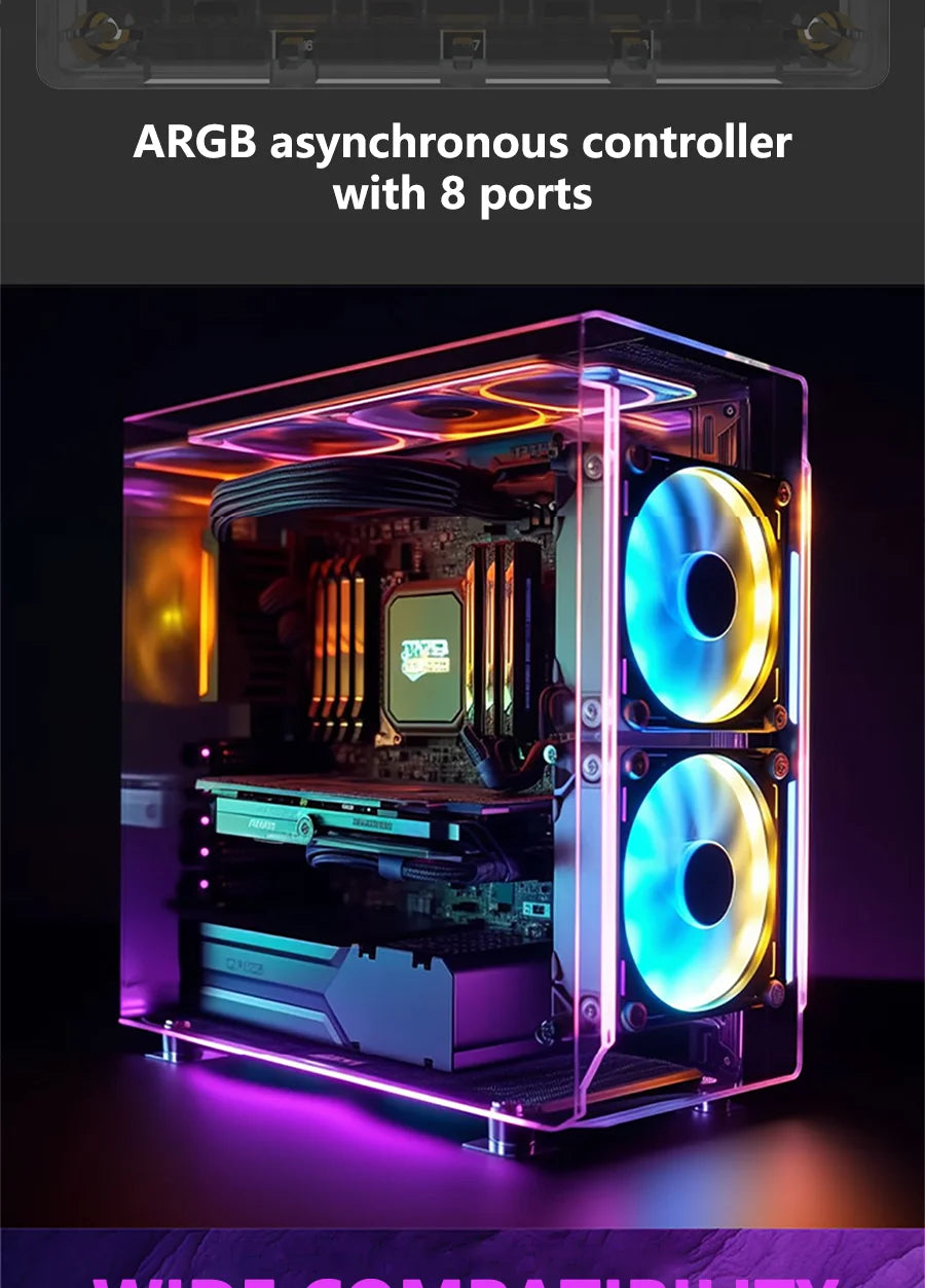 Nollie SignalRGB OpenRGB Universal Addressable 5V 3PIN ARGB Asynchronous Controller HUB For Computer PC Cooling Fans Light Strip