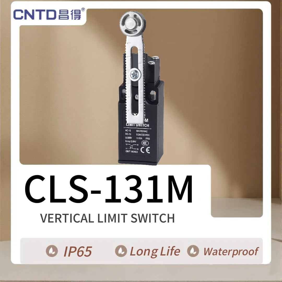 CNTD CLS-131M Limit Switch IP65 Waterproof Oilproof 1NO 1NC Snap Action 6A AC250V 0.3A DC220V Dual Circuit Long Life Compact