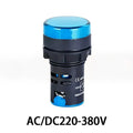 Indicator Signal Lamp Light AD16-22DS 22mm Panel Mount DC 12V 24V 110V 220V 380V Red Green Yellow Blue White LED Bulbs 20mA