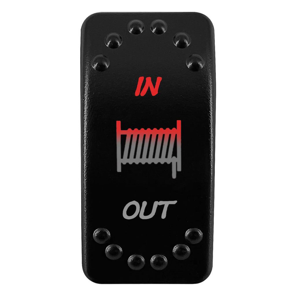 12V/24V Waterproof DPDT Momentary Rocker Switch ON-OFF-ON Arrows Winch In/Out Up/Down Toggle for Jeep, Dump Trailer, Truck, Boat