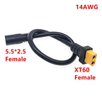 XT60 Plug Male Female to DC 5.5*2.1mm 5.5*2.5mm Connector Battery Adapter Cable 5521 5525 Wire for RC Battery Charge Connector