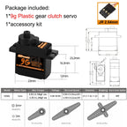 1/5pcs DSpower 9g 12g Metal/plastic Gear Mini Micro Servo Motor for RC Plane SG90 MG90S Helicopter Drone Fixed-Wing Car Robot