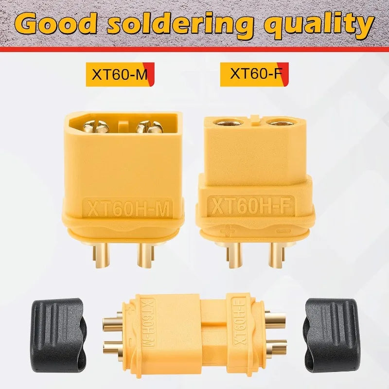 XT60H Connector Plug with Sheath Housing Female Male XT60 Bullet Adapters Connectors for RC Lipo Battery Car Drone Airplane