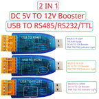 2 IN 1 5V TO 12V DC Boost & USB to RS485 RS232 TTL232 UART Converter WIN11 MAC LINUX MAX485 MAX232 for Arduino ESP32 ESP8266