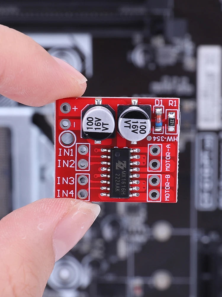 L298N DC Motor Driver Module Dual H Bridge Mini Dual Stepper Motor Development Board Two Channel Reversing PWM Speed for Arduino