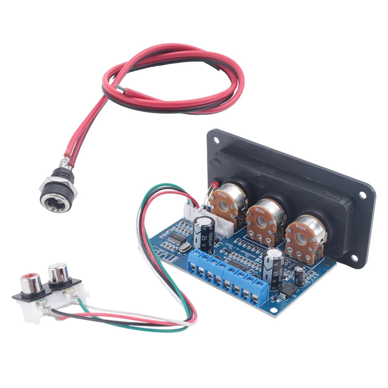 2.1 Channel Bluetooth 5.0 Audio Amplifier Board 2X25W+50W Subwoofer Class D Amplifier Board Kit with DC Female+AUX Cable-A22U