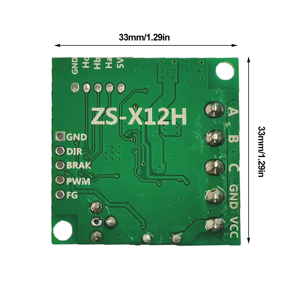 DC6-28V ZS-X12H 0-100W Brushless Motor Speed Controller with Hall BLDC Driver Board Module with Cable Power Supply Accessories