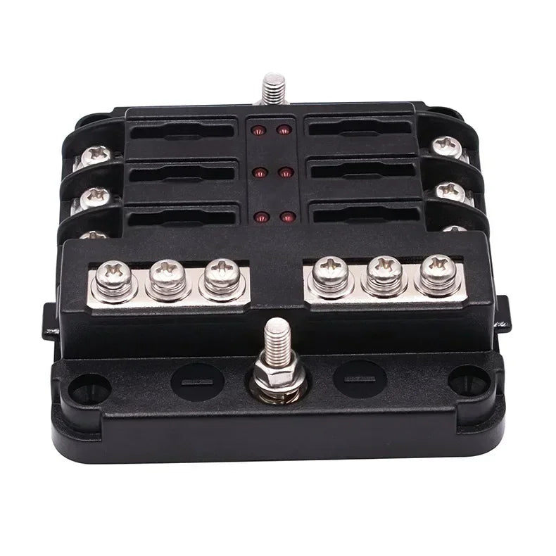 6/12 Way Blade Fuse 12-24V Car Boat Fuse Box Holder with Plastic Cover for Power Panel Board Camper RV Accessorie