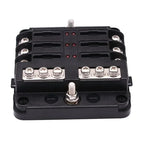 6/12 Way Blade Fuse 12-24V Car Boat Fuse Box Holder with Plastic Cover for Power Panel Board Camper RV Accessorie
