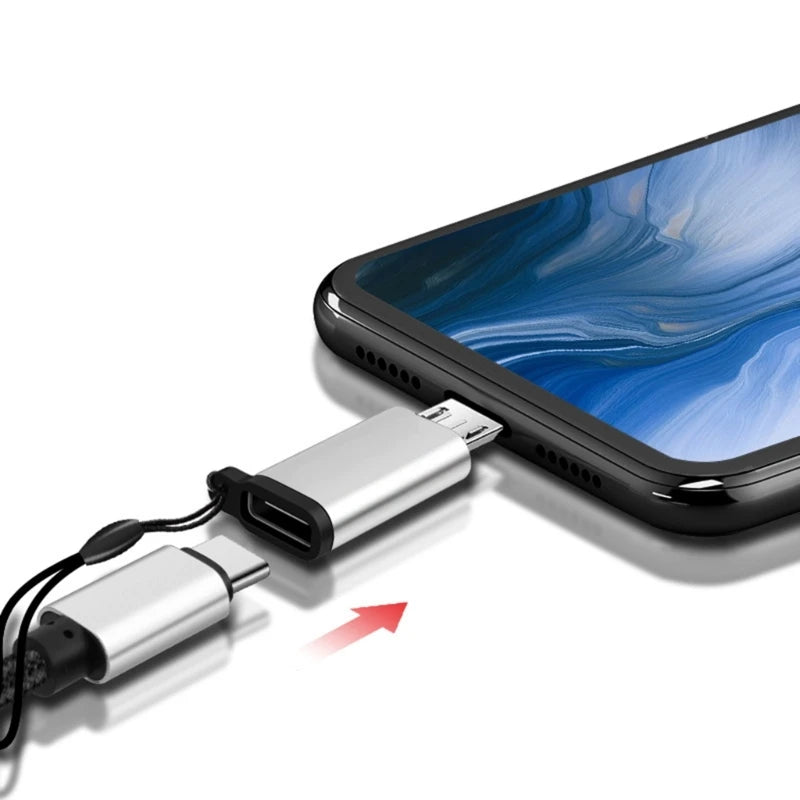 USB Type C Female To Micro USB Male Adapter Connector Type-C Micro USB Charger Adapter for Xiaomi Redmi Huawei Phone Converter