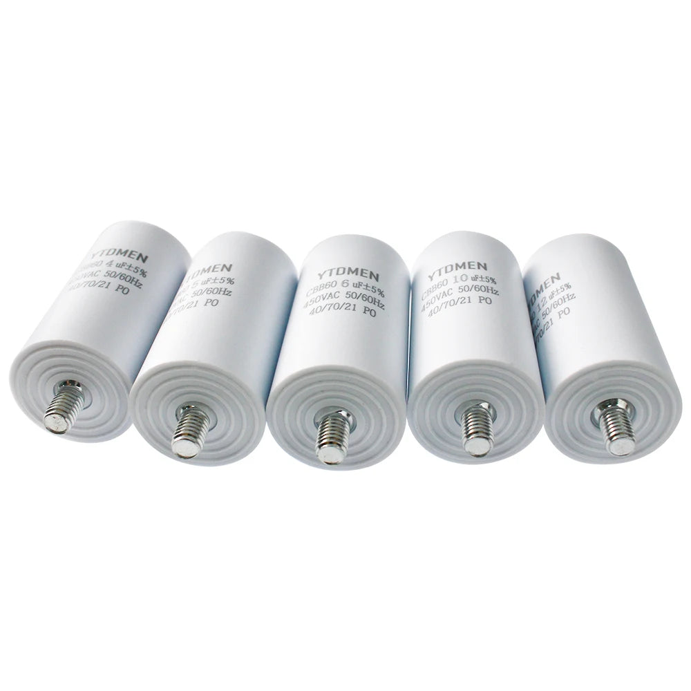 CBB60 Capacitor AC 450V Double Insert Electric Replacement Capacitors 4~60uF with Screw for Air Conditioner Motor Pump Fan ±5%