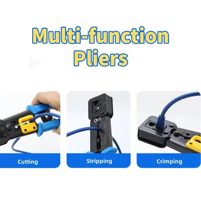 Crimping Pass Through RJ45 6P 8P Cat5 Cat5e Cat6 Pliers Crimp Net Work Tool Multifunction Crimper End-Pass-Through Connectors