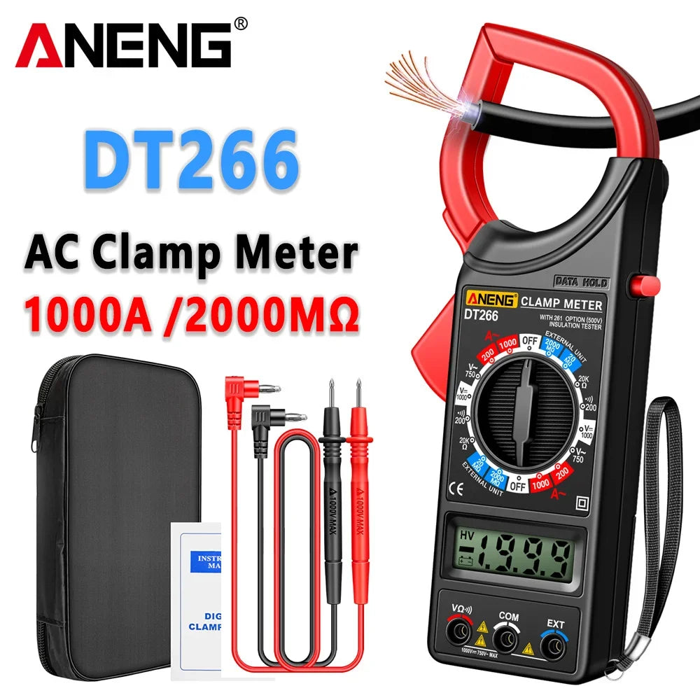 Digital Clamp Meter Multimeter Professional True RMS 1999 Count AC/DC Voltage Large Resistance Voltmeter Ohmmeter Tester Tools