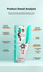 SAMZHE RJ45 Crimp Tool Crimper Cutter for Cat5e/6/7/8 8P 6P Modular Connector Ethernet All-in-one Wire Tool ﻿Ethernet Modular