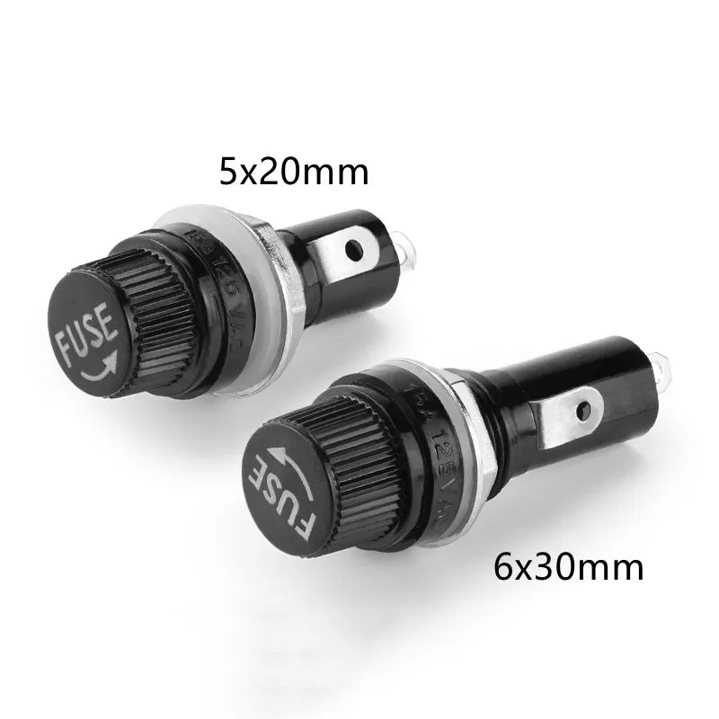 5/10PCS Panel Installation Type Glass Tube Fuse Holder 5x20/6x30mm Electrical Safety Fuse Socket Replacement Accessories