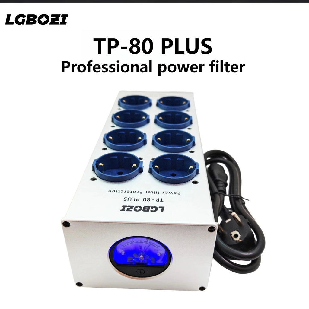TP80 PLUS HiFi Audio Noise AC Power Filter Conditioner Power Purifier Surge Protection with EU Outlets Power Strip