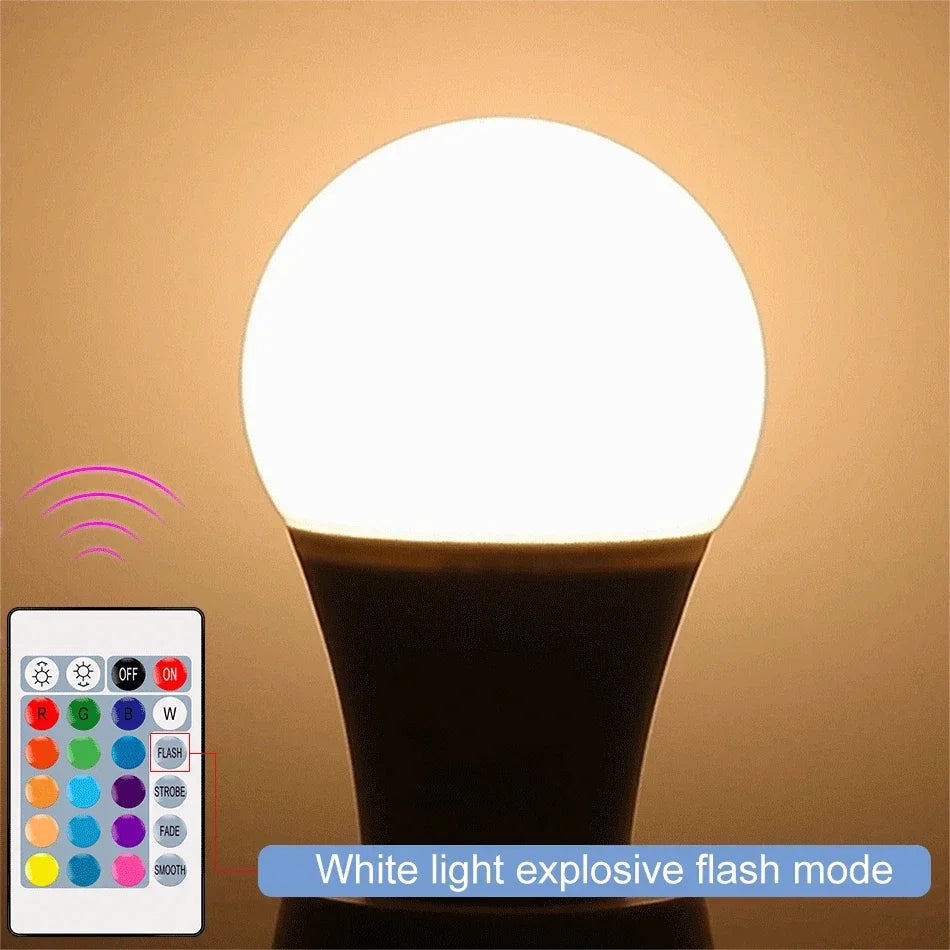 1-10PCS Smart RGBW LED Bulb Spotlight E27 E14 B22 GU10 6W 10W with Infrared Remote Control Suitable for Colorful Home Lighting