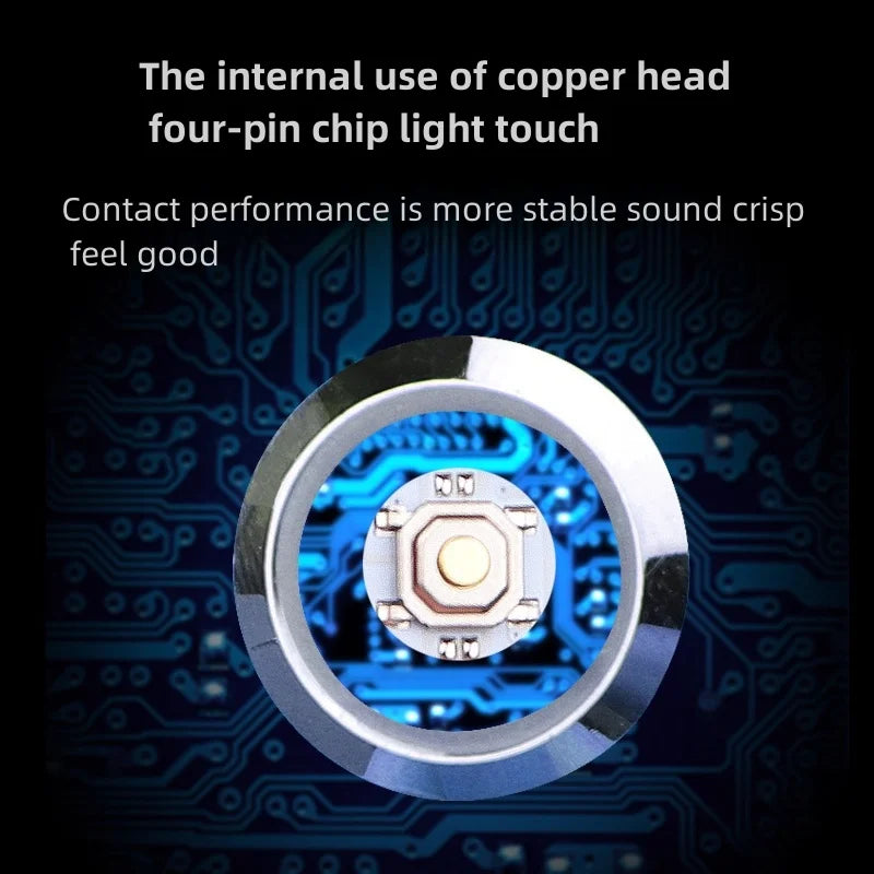 12 16 19 22mm Oxidized Black Ultra-thin Light Touch Button Tri-color Switch Waterproof IP65 Start Power Signal