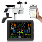 WiFi Weather Station 14-in-1 Wireless with Color Display Real-Time Sync to Weather Underground 100m Range Smart Home Sensor