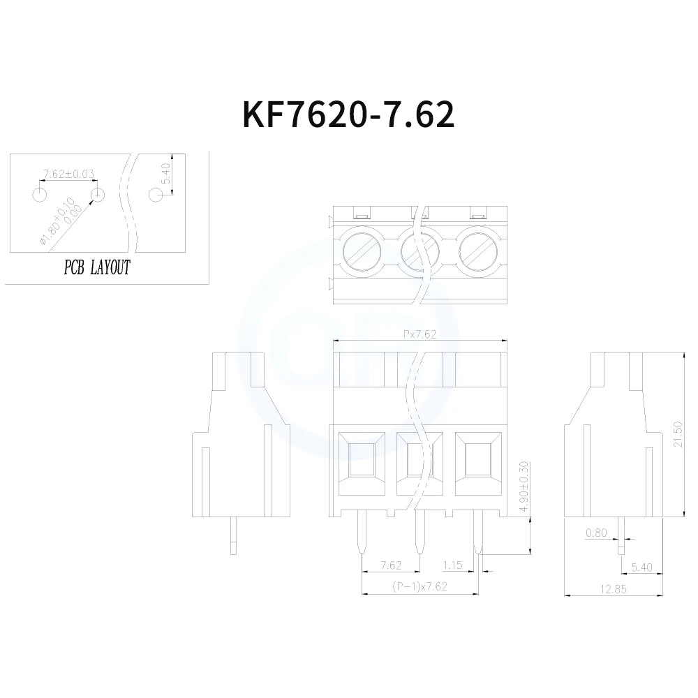 (10 pcs) KF635 - 6.35mm KF7620 - 7.62mm KF950 - 9.5mm Straight Pitch 6.35 / 7.62 / 9.5 Screw PCB Terminal Block 2-4Pin