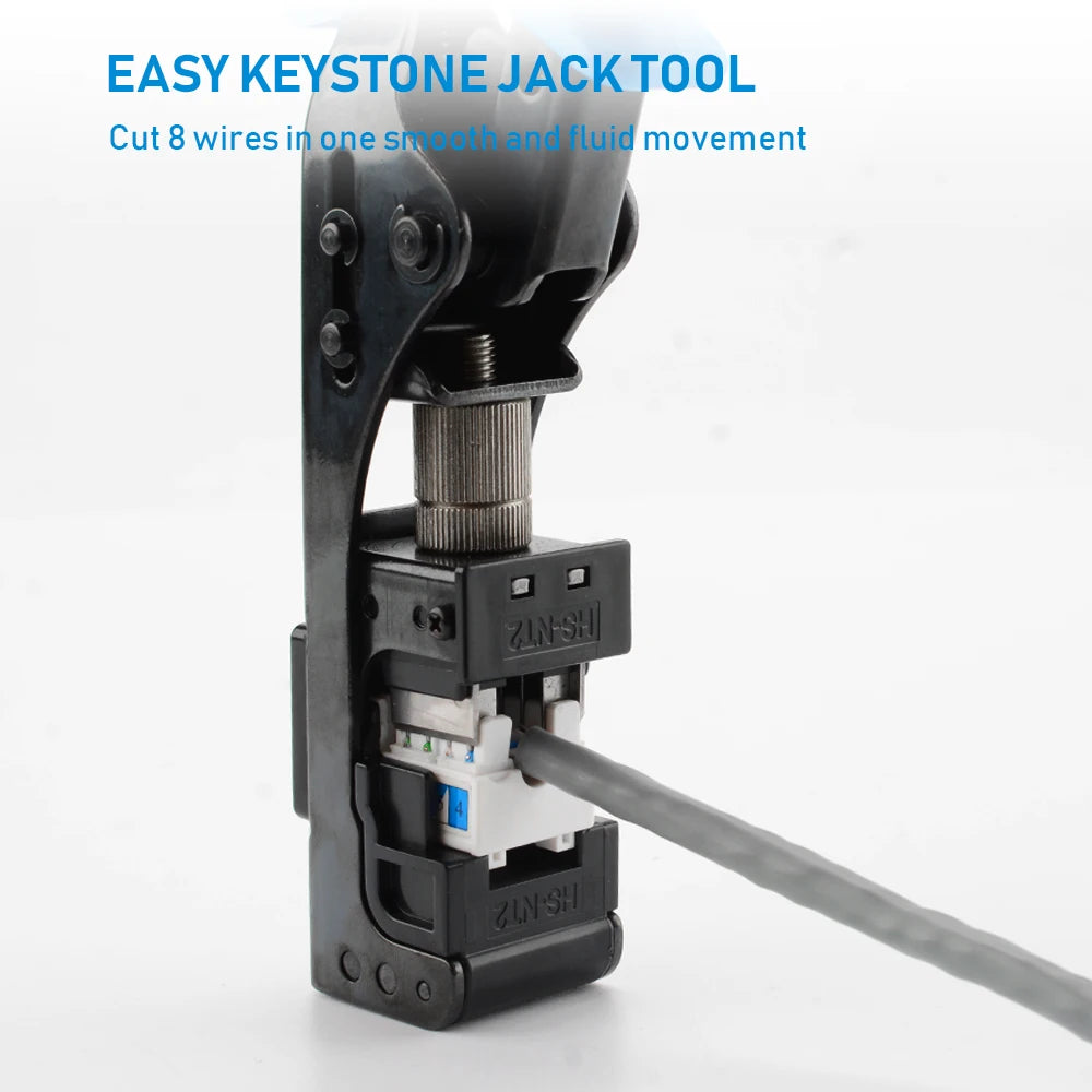 90 Degree RJ45 Keystone Jack Termination Crimper Tool, for Cat5 Cat5e Cat6 Wall Plate Network Keystone Module Installation