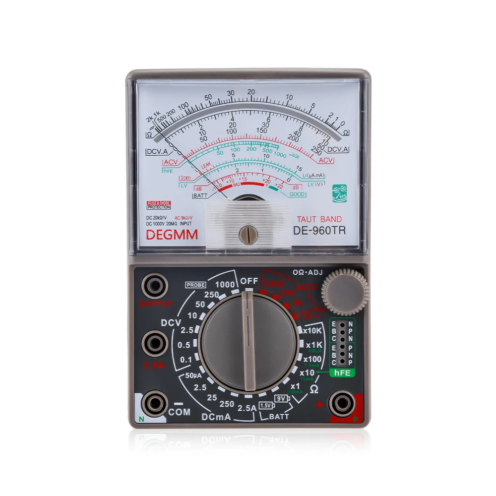 DE-960TR Pointer Mechanical Analog Multimeter Multi-Function AC DC Volt Ohm Current Electrician Maintenance Universal Test Meter