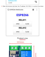 ESP8266 Dual Channel WIFI Relay Module ESP-01 DC5V With Relay Indicator and Reset Button 2 CH relay Boad Low Level Control