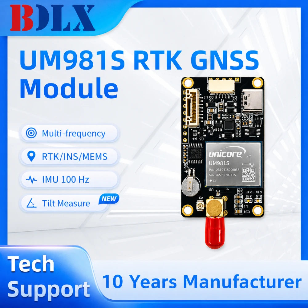 UM981S RTK GNSS Module IMU INS Tilt Surveying Board Multi-Frequency Centimeter Positioning GPS BDS Receiver for Survey GIS