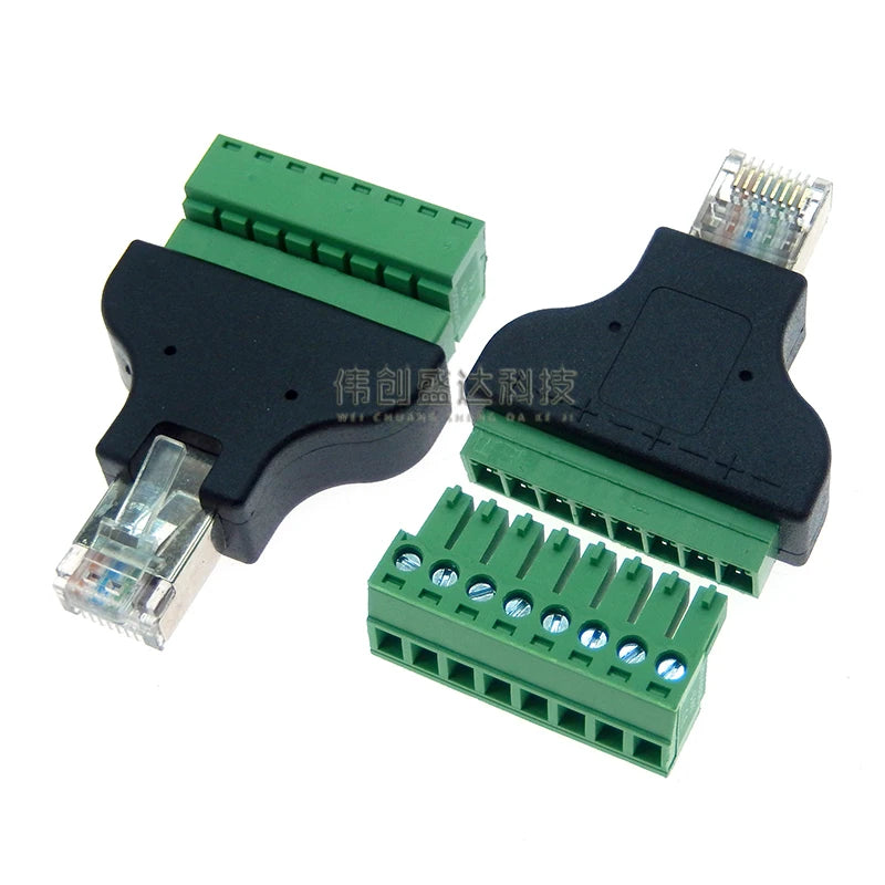 1pcs High Quality RJ45 To Screw Terminal Adaptor RJ45 Male/Female To 8 Pin Connector RJ45 Splitter For CCTV DVR CCTV Accessories