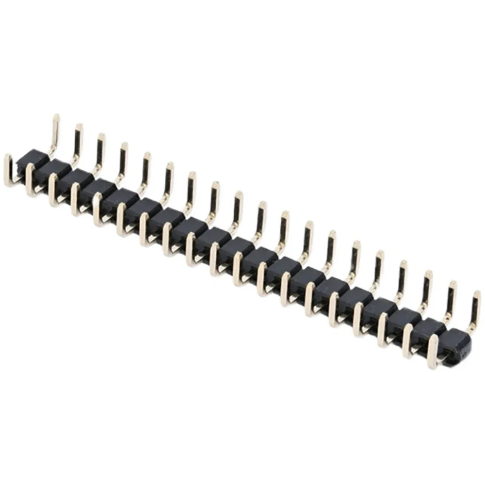 10pcs 2.54mm/2.0mm U Shape Single Row 1x40P Right Angle RA DIP Connector Button Entry Gold Breakable PCB Jumper Male Pin Header