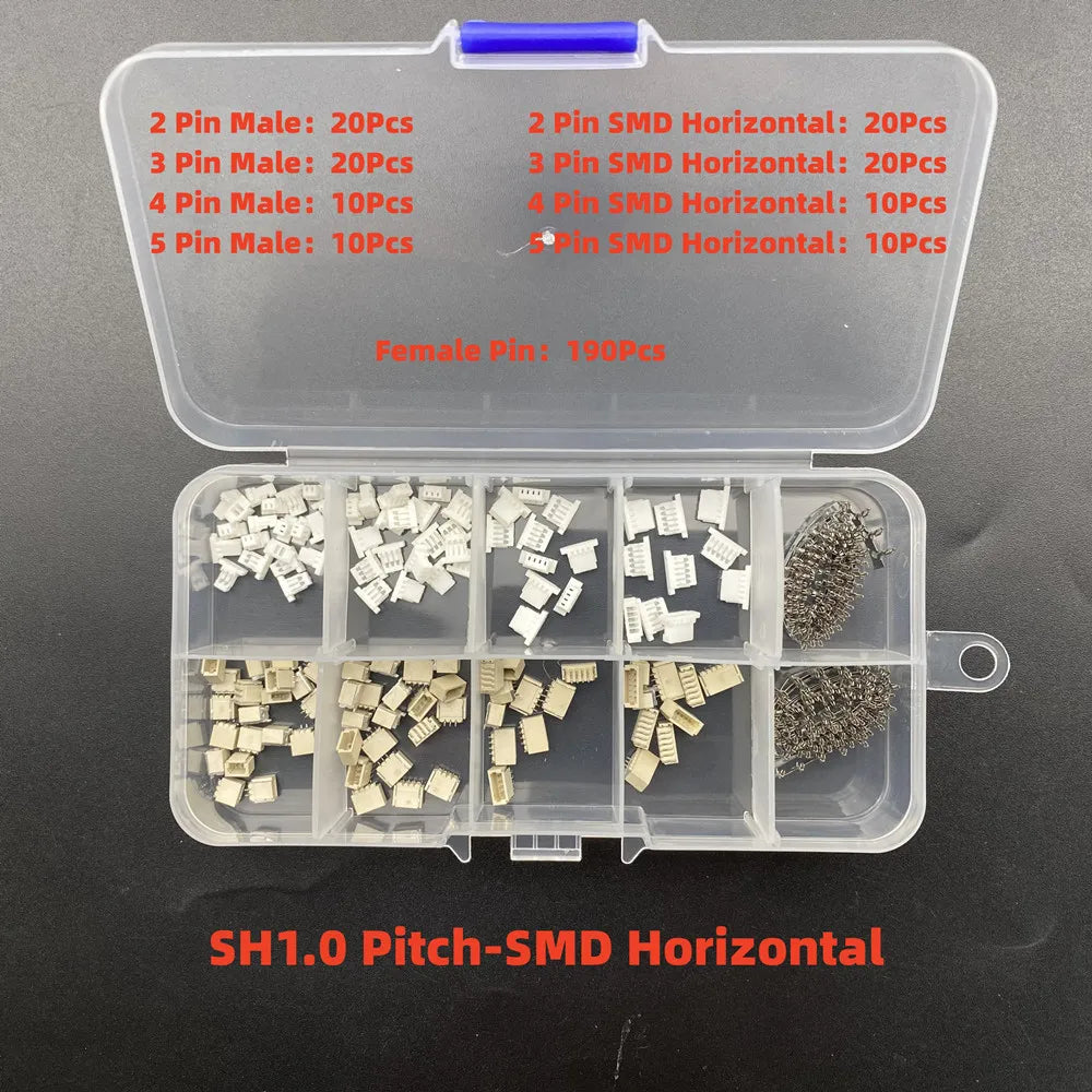 1Box JST SH 1.0MM / JST 1.25mm / PH 2.0mm / XH2.54mm /VH/SM/KF2510 Male Plug Female Socket Housing Crimp Terminal Connector Kit