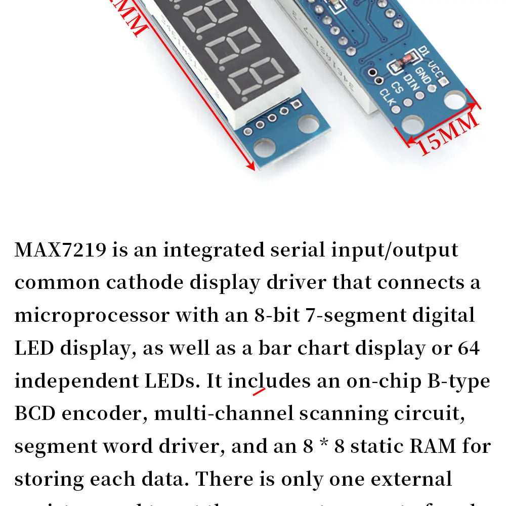 MGQH TM1637 4Bits / TM1638 / 74HC595 8 bit Digital LED Display Module 7 Segment 0.36Inch Clock RED Anode Tube Four Serial Driver