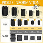 AY14 -60Pcs Ferrite Chokes Ferrite Beads Snap On RFI Noise Suppressor Cable Clip For 3.5Mm 5Mm 7Mm 9Mm 13Mm Diameter Cable