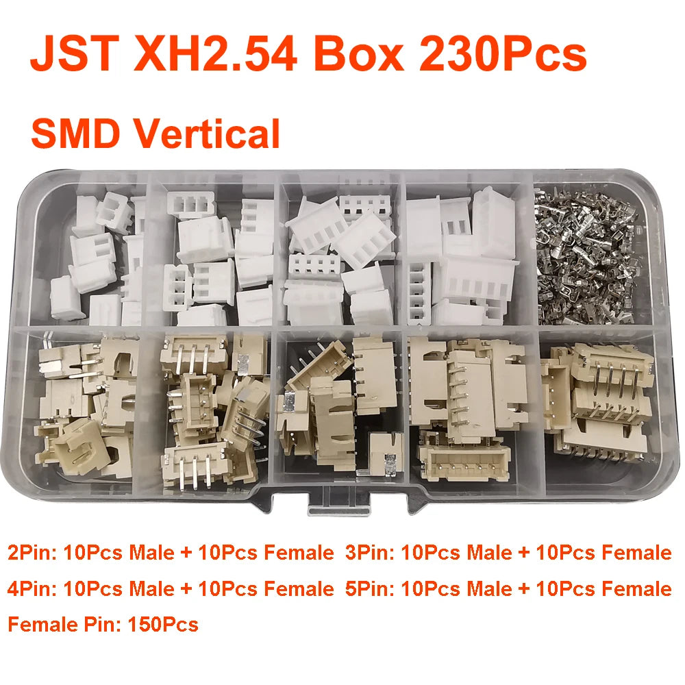 JST Box SH1.0/MX1.25/PH2.0/XH2.54/VH3.96/SM2.54/SYP Pitch Connector Terminal Kit SMD/Straight/Right Angle Type DIY