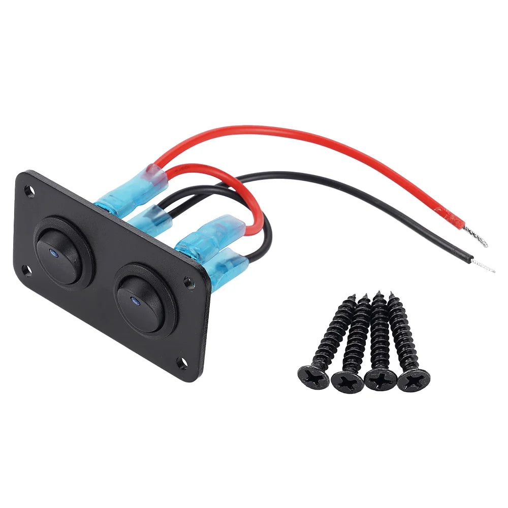 1-4 Gang Toggle Switch Panel 12V USB Car Boat Marine RV Truck Blue LED Styling Accessories Marine Rocker Switch Universal