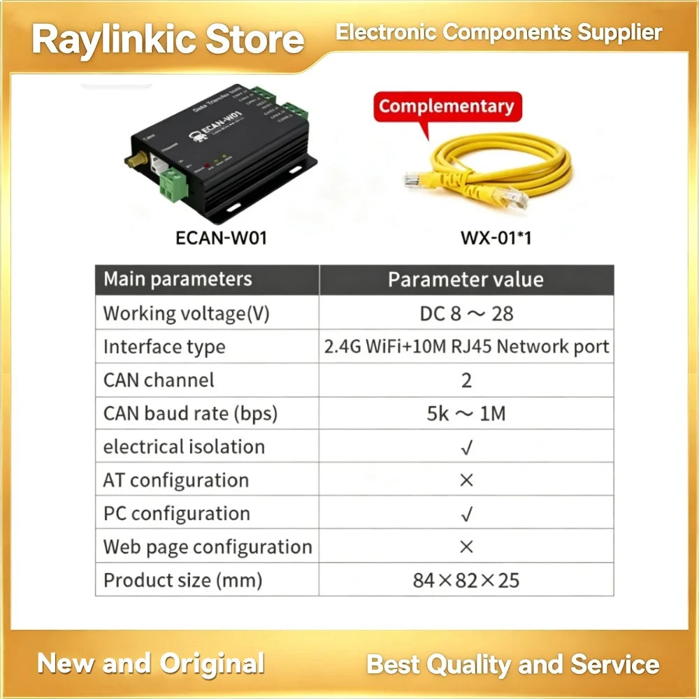 ECAN-S01 ECAN-E02 CAN Protocol Converter CAN to TTL/RS485/RS232/RS422/Ethernet/WiFi AT Command EBYTE ECAN Series Modbus TCP UDP