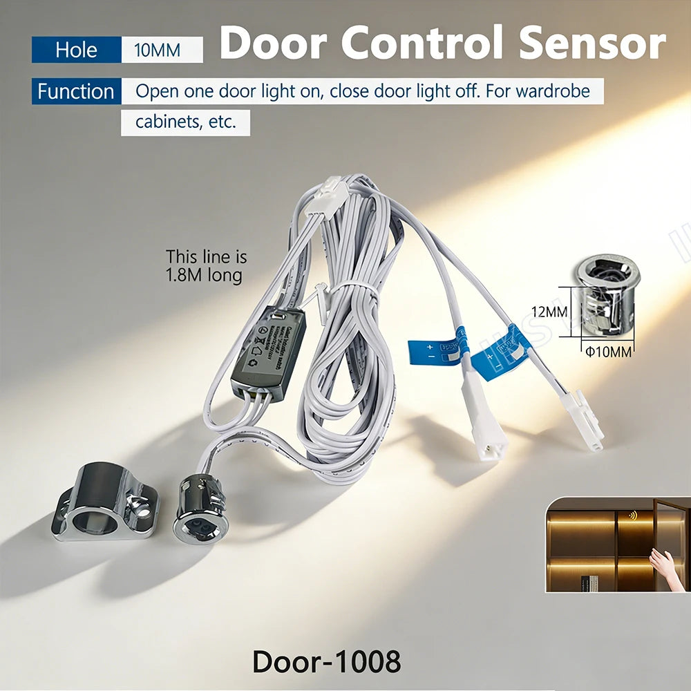 Touch Sensor Switch Hand Sweep Switch 5A 12V-24V IR Motion Sensor Hand Wave Scan Smart LED Closet Cabinet Light/Wardrobe Lamp