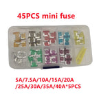 Car Fuses 5A to 40A Mini Small Medium Blade Fuse Assortment Kit 32V Automotive Electrical Replacement with Remover Clip