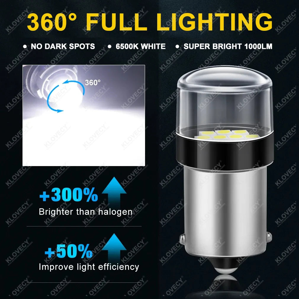 2/4/6/8/10 PCS 1000LM 1156 BA15S 1157 BATY15D P21W P21/5W LED Bulbs 12V 3030-10SMD 6500K White Amber Red Car Turn Signal Lights
