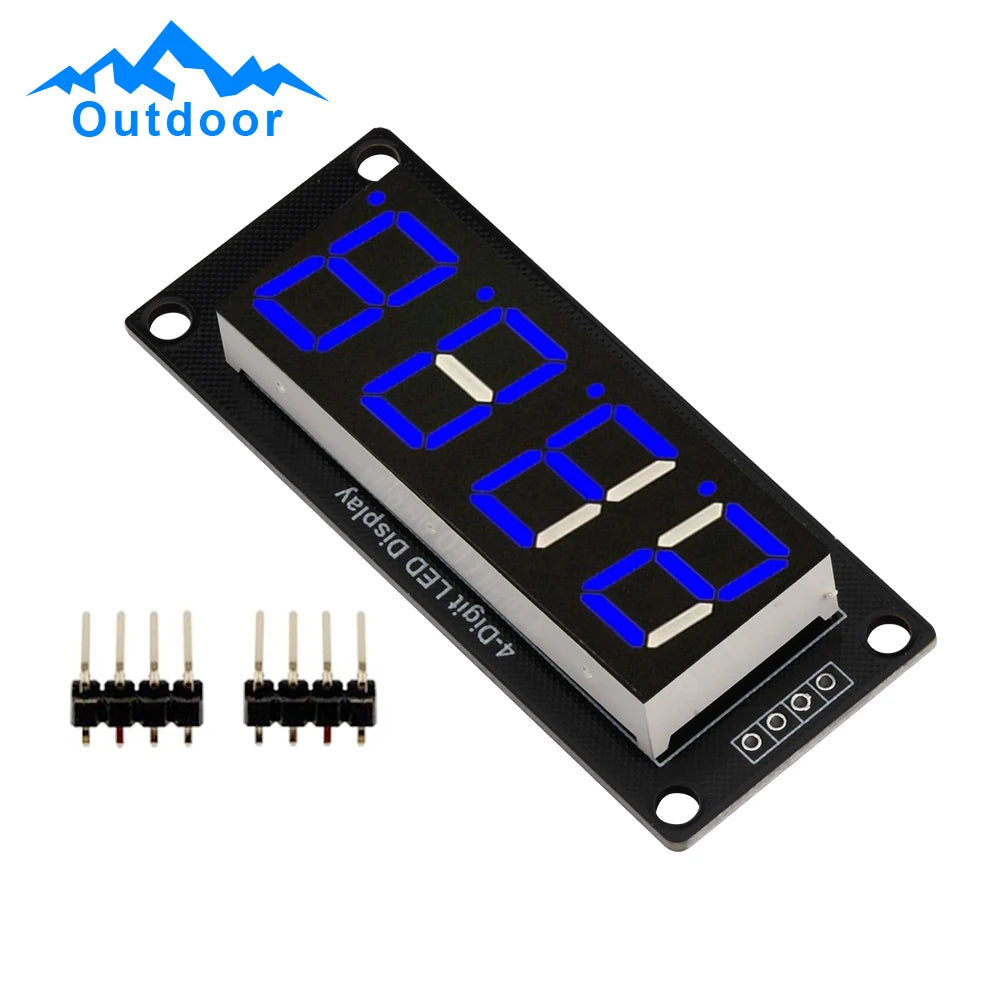 2PCS TM1637 4 Digit 7 Segment LED Display Digital Tube Module 0.56 Inch Time Clock Indicator Tube Module Red Blue Green Yellow