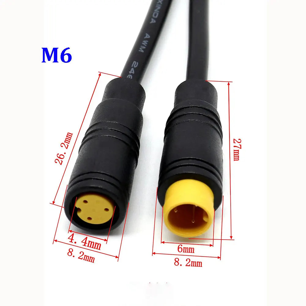 M6 M8 Julet Sensor Waterproof Electric Bicycle Butt Joint Plug  2 3 4 5 6 Pin Male Female Ebike Display Cable Connector