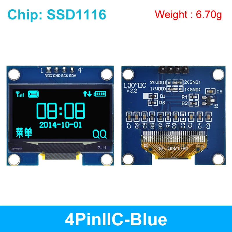 1.3 inch OLED module SPI/IIC I2C Communicate white/blue color 128X64 1.3 inch OLED LCD LED Display Module 1.3" OLED Module 1-10